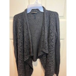 LOFT Gray Open-Front Cardigan Sweater